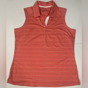 ASPIRE SPORT SHIRT LIGHT ORANGE BLUE SIZE LARGE SLEEVELESS V NECK PULLOVER